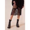 Женская черная кружевная юбка с прозрачной тюлевой подкладкой Bf00055