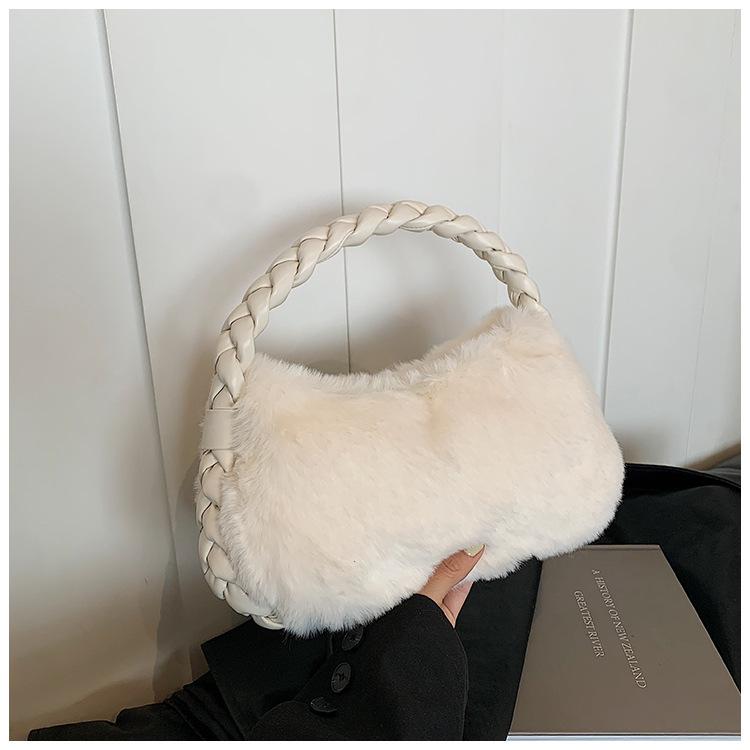 2024 осень и зима новая модная плюшевая сумка через плечо милая повседневная сумка для девочек сумка для пельменей под мышками