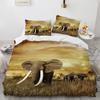Small Elephant Duvet Cover Set 3D Print Cute Kawaii Wild Animals King Queen Size for Kids Teens Adults Animal Lover Bedding Set