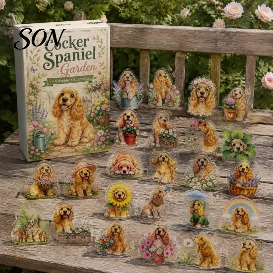 Advent Calendar Dog Calendars 2026, 24 Days Christmas Countdown with 2D Acrylic Pet Lover Surprise Gifts Ornament, Collectible Cute Animal Figures for