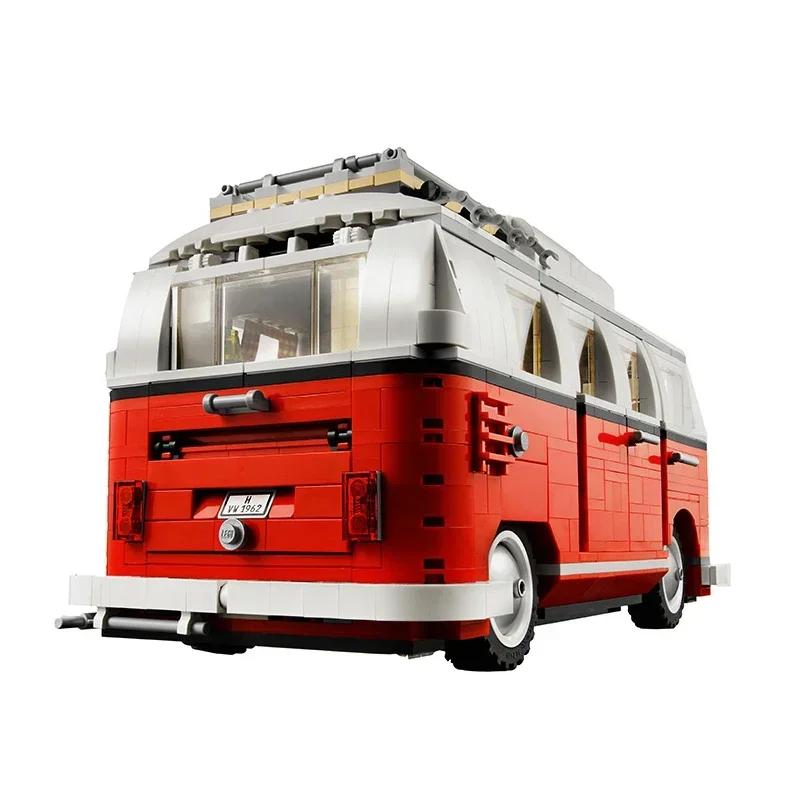 1354PCS Volkswagen T1 Camper Bricks Van Car Bluding Blocks High Techc Ideas Bus Compatible Technical 10220 Toy Child Gift