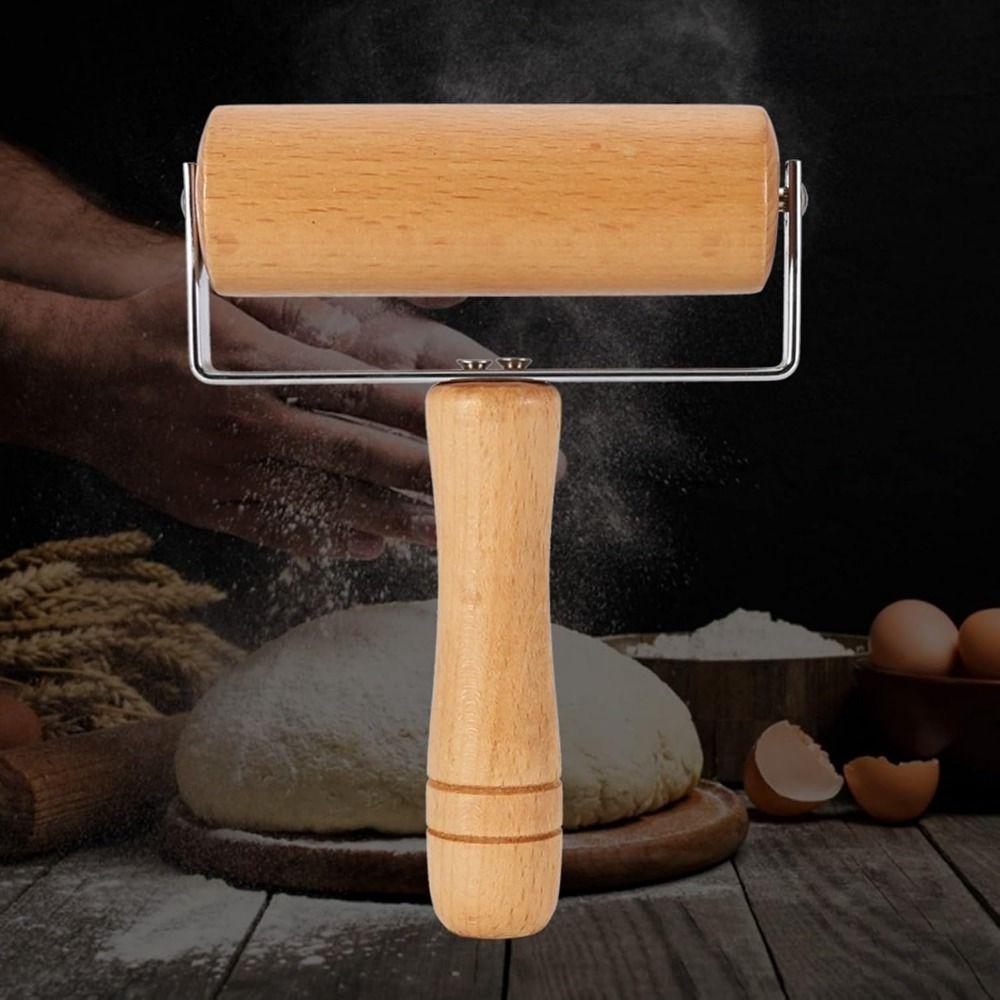 Non-Stick Dumpling Skin Artifact Wooden Handle Rolling Stick Cake Dough Roller  Kitchen Accessories