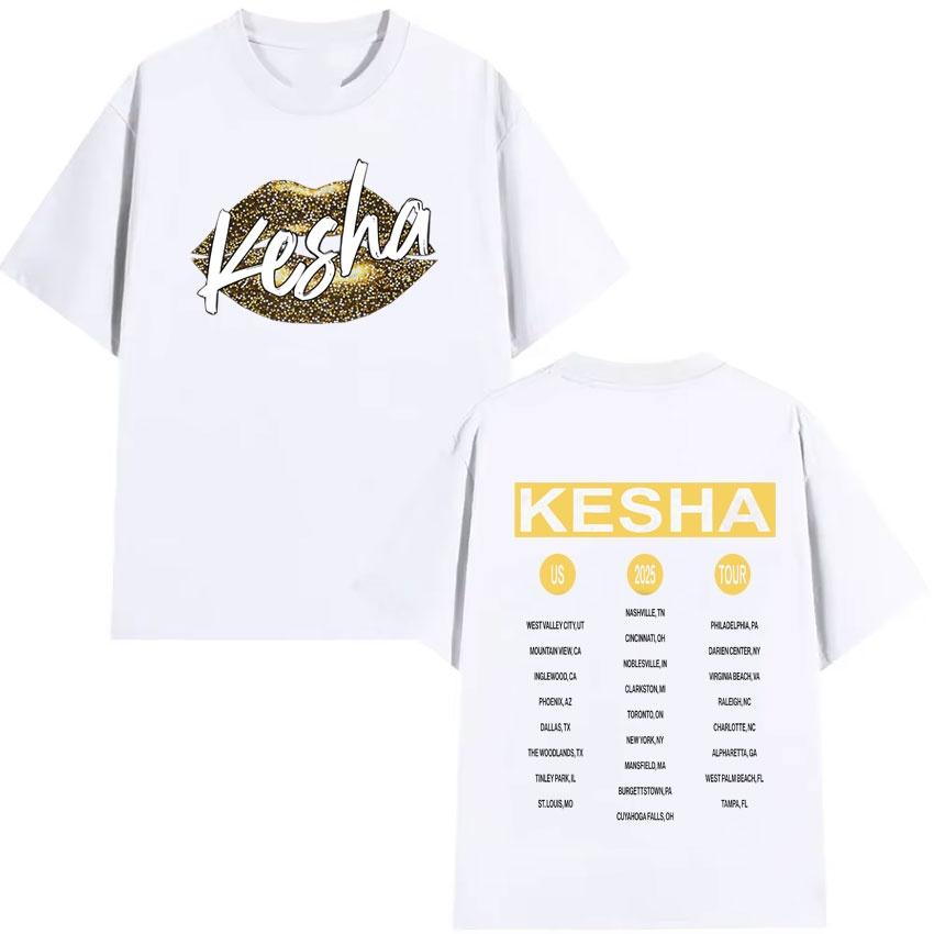 Kesha Singer Print Tshirt Pop Music Style Summer Unisexs and Womens Fashion Style Cotton Fashionable Tshirt Casual Yk