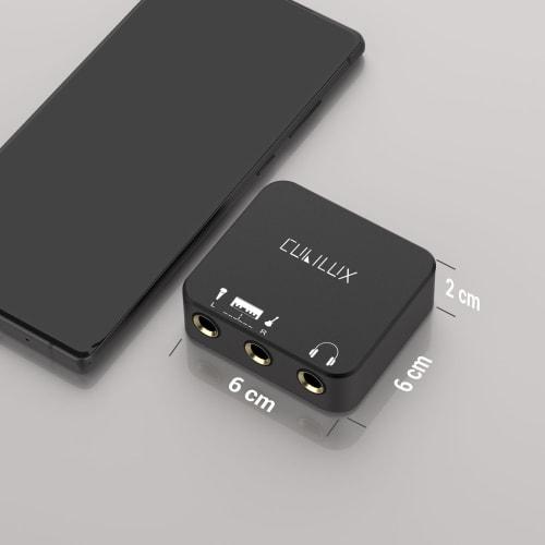 Cubilux HMS-C3 USB C To 6.35mm Microphone Adapter, Type-C To 6.35mm Conversion Mixer with Left/Right Mono Inputs for Stereo Recording, Supports Guitar