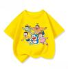 Summer Cute Short Sleeve Tee Children Lovely Cartoon Print Fashion Street Style Tops Doraemon Boys Girls Clothes 314Y