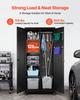 Metal Storage Cabinet, 179.5 cm Rolling Steel Garage Cabinet with Adjustable Shelves, 2 Magnetic Doors, Hanging Rod & 3 Rod Hooks, 5 Tiers Lockable