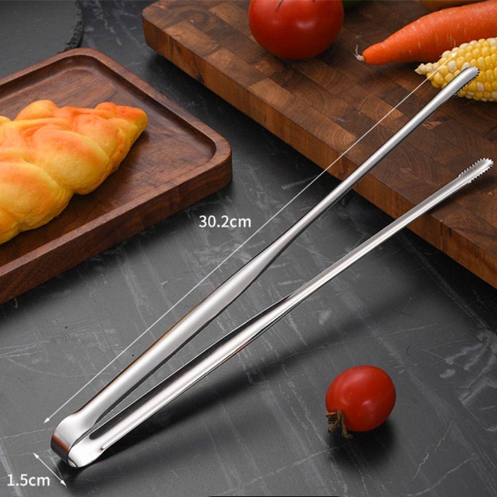 1Pcs 7/9/12Inch Food Clip 304 Stainless Steel BBQ Steak Clip New Grill Tongs  Cooking Utensils