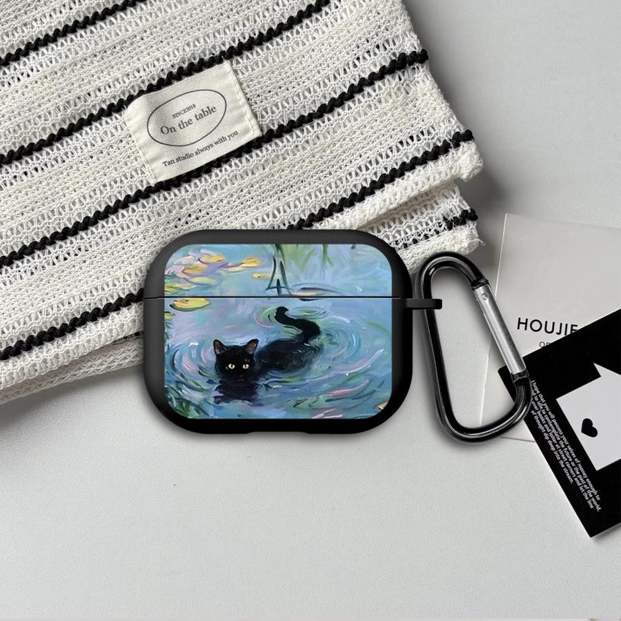 Чехол для наушников Cover Case Для Airpods 3 2 Pro3 Pro2 Pro 1 4 Черный Кот