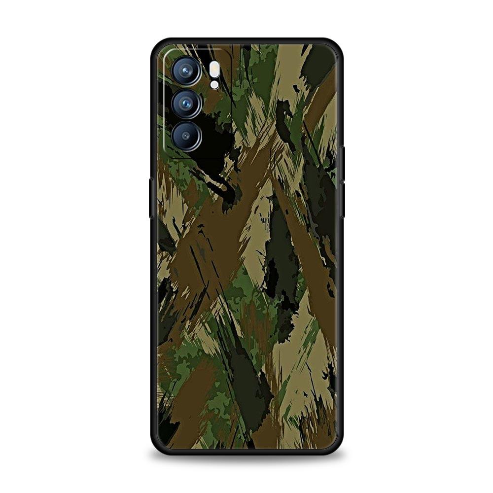 Чехол для Oppo Reno13 Reno12 Reno11 F Reno10 Pro A54 A53 A95 A76 A57 A98 A80 A79 5G A78 4G Крышка Камуфляж Камо Военный Армейский