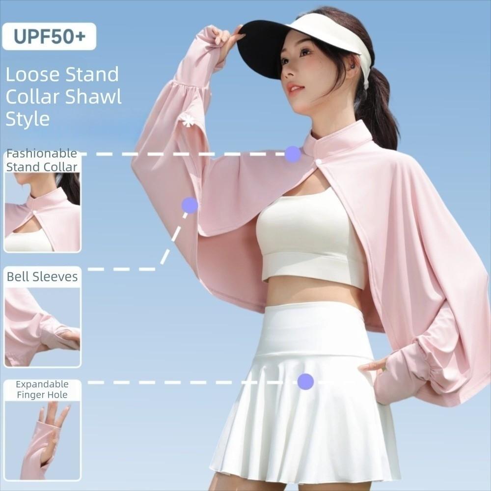 Long Sleeve Sun Protection Shawl Ice Silk Sunshade Cloak Sport Driving Sleeves Cycling