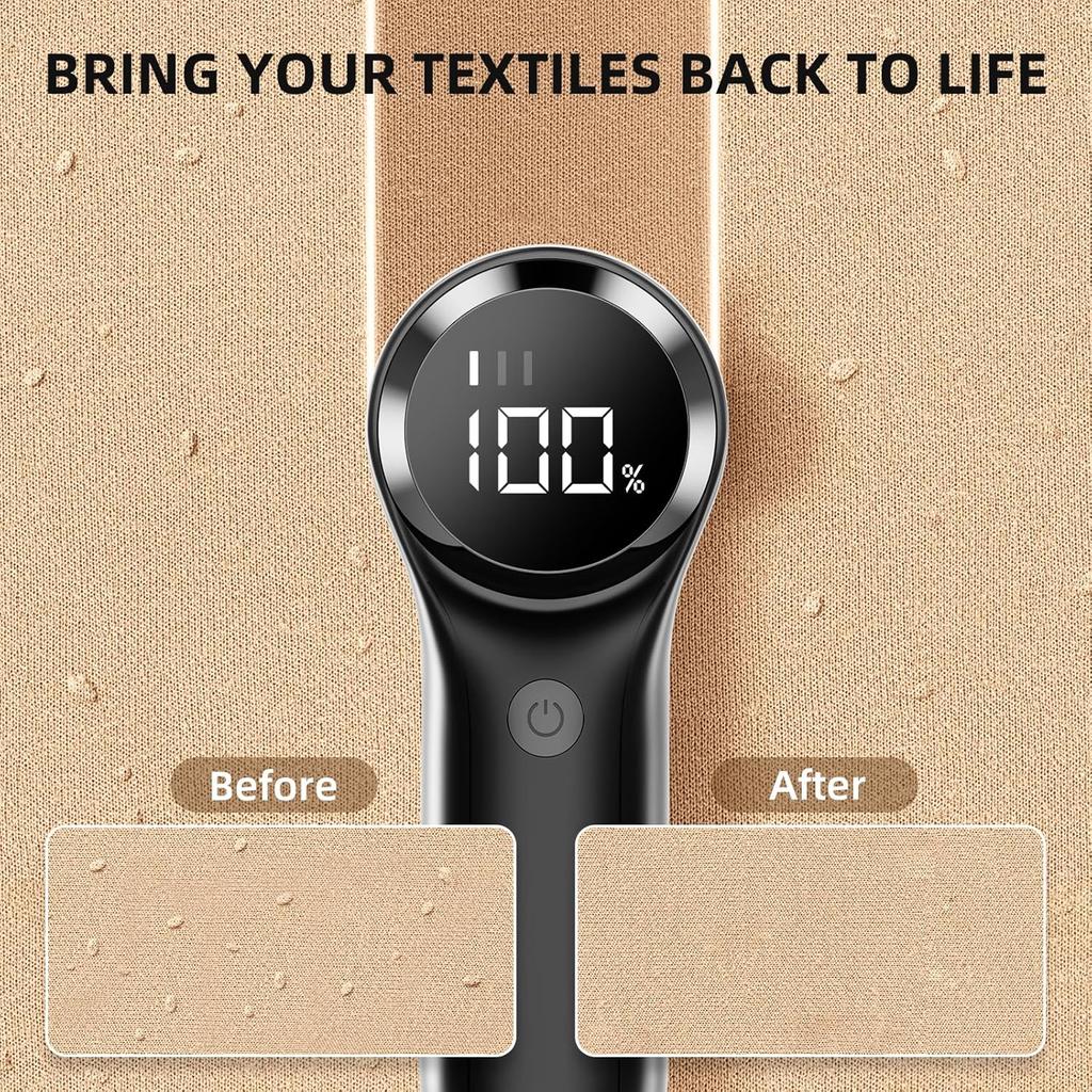 Перезаряжаемая портативная бритва для ткани, ворс, свитер, 1200 мАч, беспроводной удалитель пуха с цифровым светодиодным дисплеем для домашнего удаления ворса