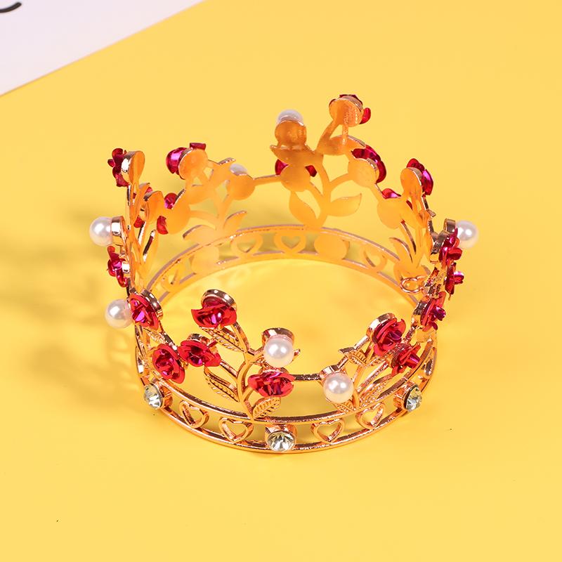 Роскошные цветочные короны, маленькие тиары для кукольной диадемы для девочек, украшения для волос на день рождения, свадьбу, выпускной, корону, украшение для торта