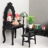 1:12 Dollhouse Miniature Wooden Makeup Dressing Table With Stool Dressing Cabinet Storage Cabinet Dolls Bedroom Bathroom Furniture Decor
