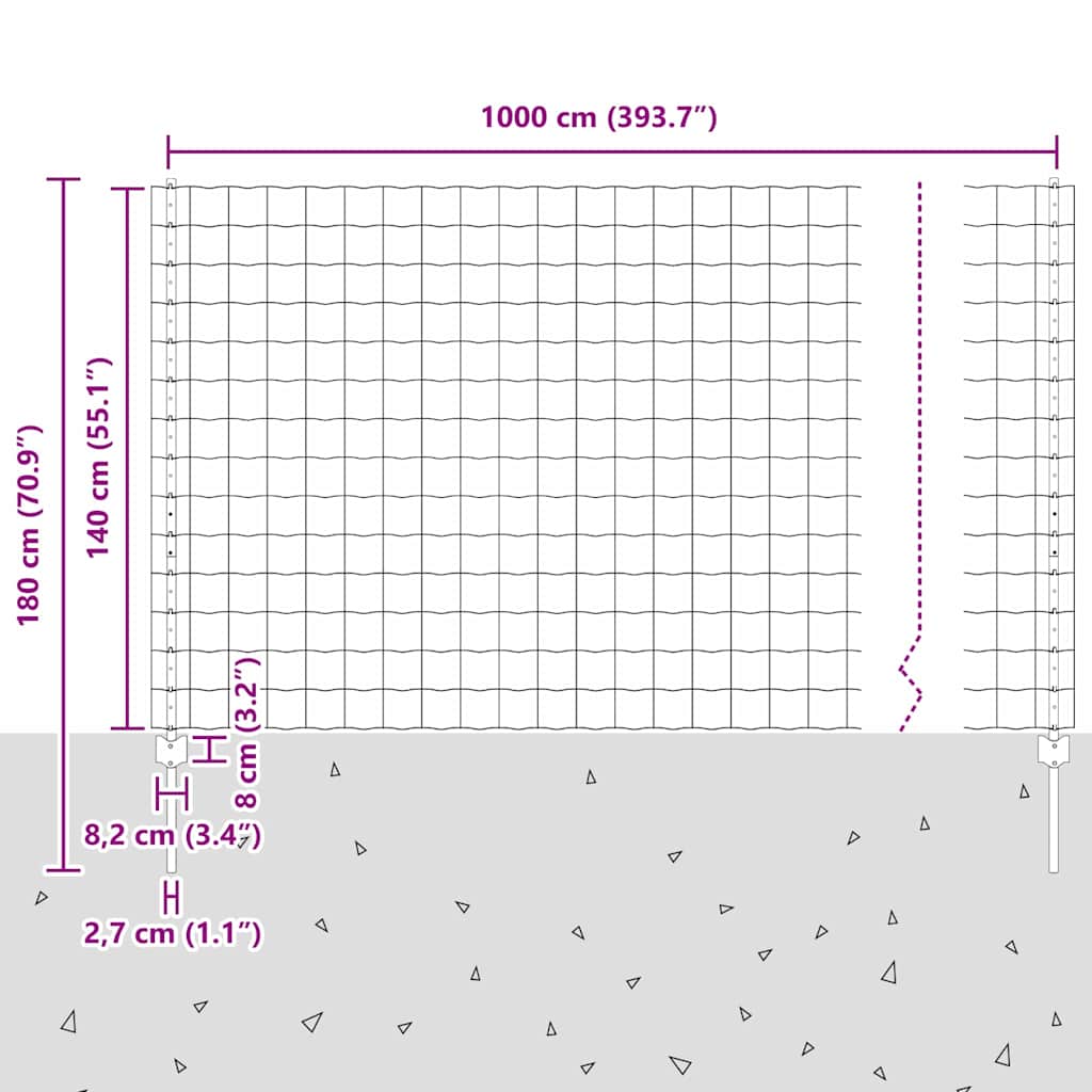 Welded Wire Fence 10 x 1.4 m (W x H)