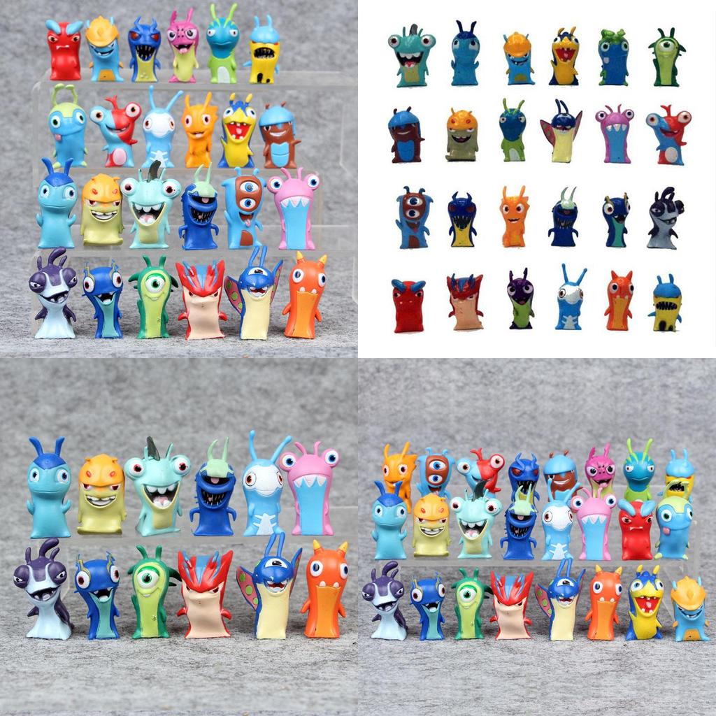 Набор из 24 Премиальных Фигурок Slugterra Игрушки ПВХ С Бурпи И Бладжоном Набор Подарков