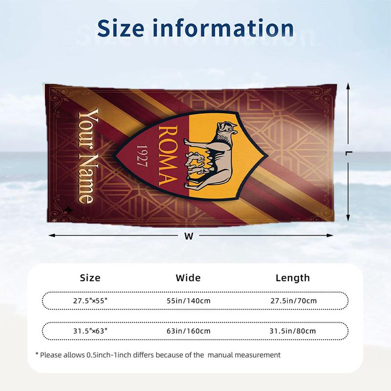 Beach Towel Custom Name Text, Quick Dry Large Towel For Beach HomeAS Roma