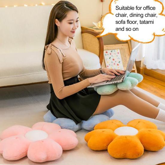Throw Pillow Wear Resistant Washable Non-Fading Aesthetic Flower Shaped Floor Pillow Decorative Cushion Sofa Couch Decor