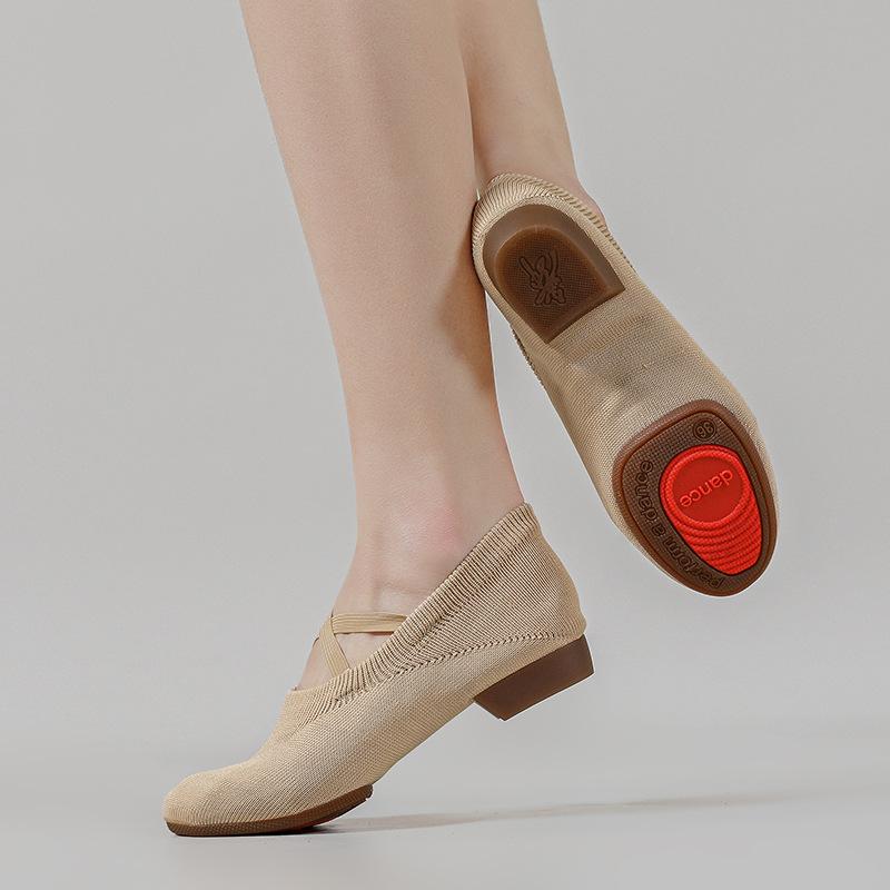 Танцевальная обувь для женщин и взрослых, квадратные балетки для отдыха на открытом воздухе, туфли для танцев в матросском стиле с каблуком, мягкая подошва, танцевальная обувь для практики