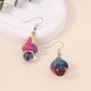 New soft pottery shiitake mushroom glazed beads cute personalized earrings, transparent simulated colored mushroom ear hooks