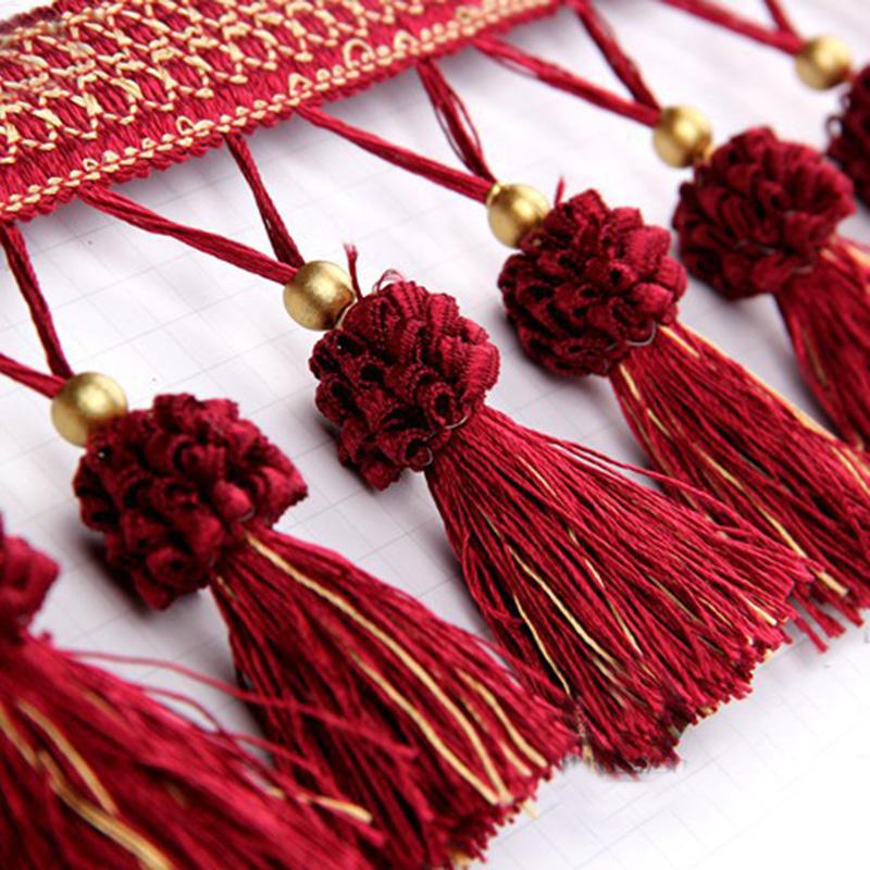 1M Кружево с бахромой из бисера, подвеска с кисточками, отделка края, сделай сам, обивка, штора, скатерть, кружевная лента, швейная фурнитура для штор, декор для дивана