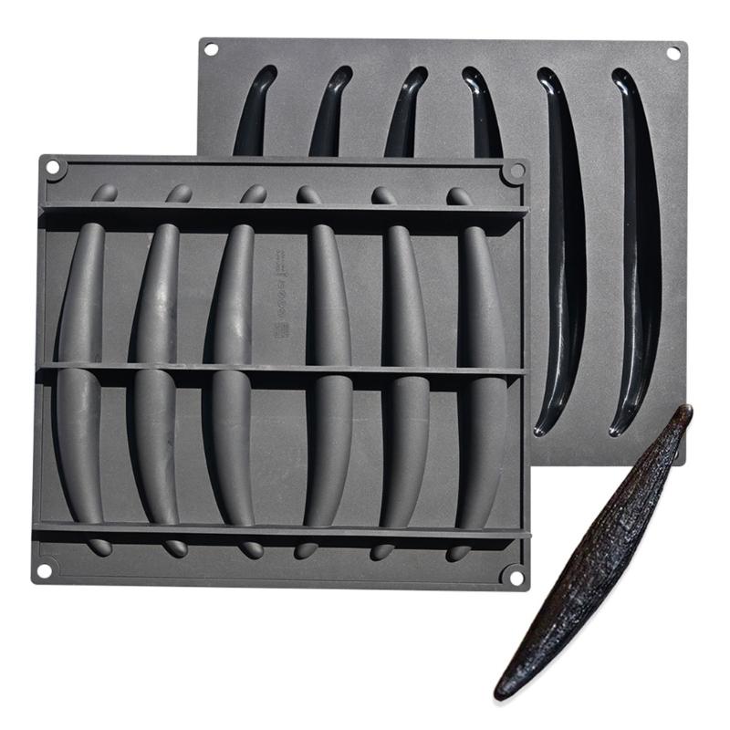 Силиконовые формы для шоколада на 6 ячеек в виде стручков ванили, формы для муссовых тортов и десертов, для выпечки, легко моются