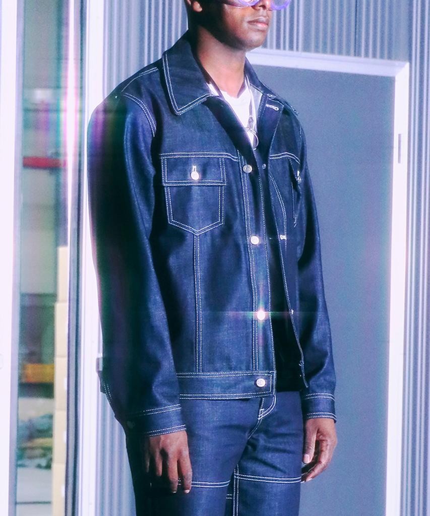 Джинсовая куртка Demaden Raw Raw Denim со швами, индиго