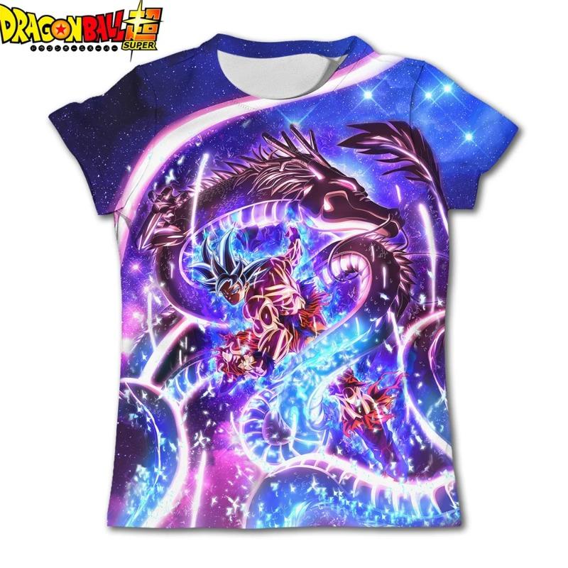 Детская футболка Dragon Ball Супер Сайян Мужская Футболка для Мальчиков Подростковая Одежда Goku Kakarot Vegeta Уличная Рубашка