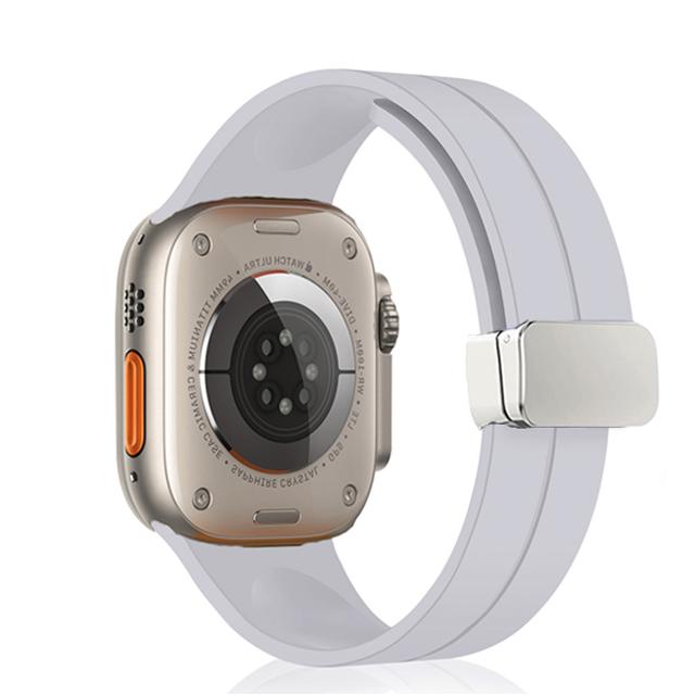 Strap For Apple watch ultra 3 2 band 44mm 45mm 49mm 40mm 41mm 46mm Magnetic Silicone Bracelet correa iWatch Series 8 se 9 10 11