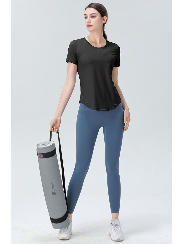 Дышащая футболка для йоги с ледяной прохладой: Быстросохнущий, влагоотводящий фитнес-топ