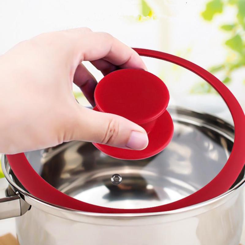 1 шт. Ручка для крышки кастрюли Силиконовая Универсальная Черная Красная Серая Замена ручки для кастрюли Кухонная посуда Ручки для крышки сковороды Кухня