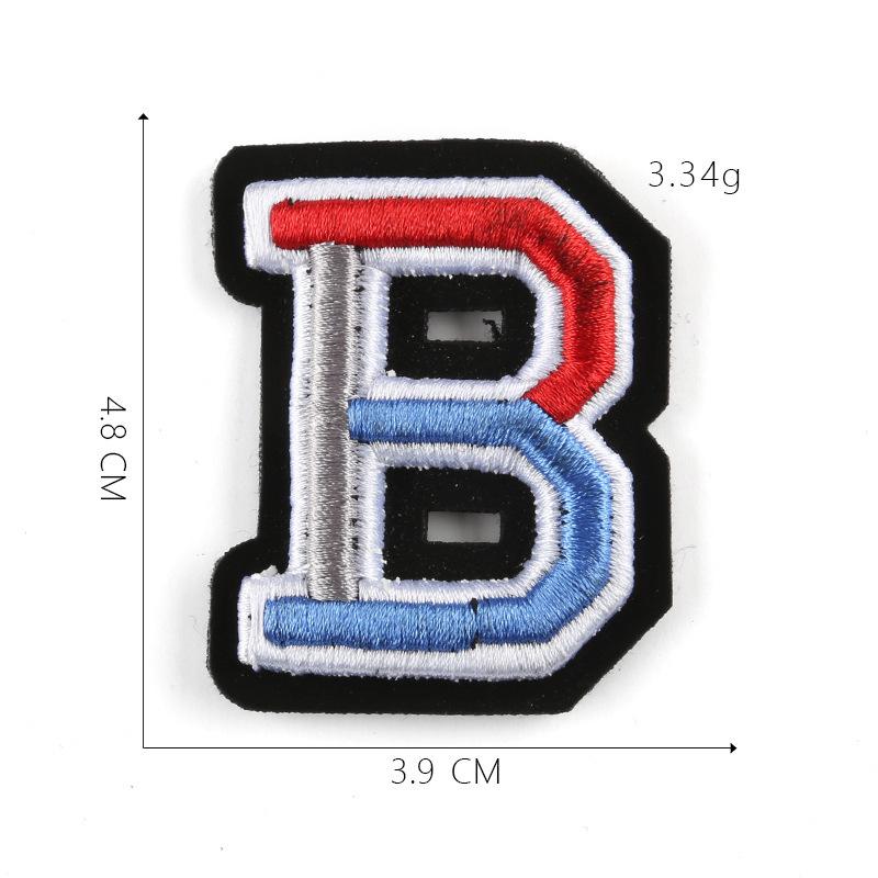 Duoku Embroidery 26 English Letters Three-Dimensional Embroidery Hat Emblem Badge Ironing Velcro Patch Clothing Accessories Cloth Sticker