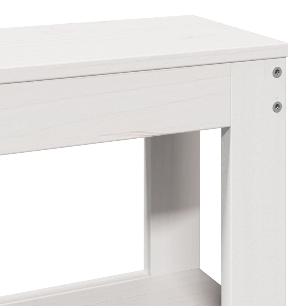 Bed Frame with Headboard Without Mattress White 200x200 cm