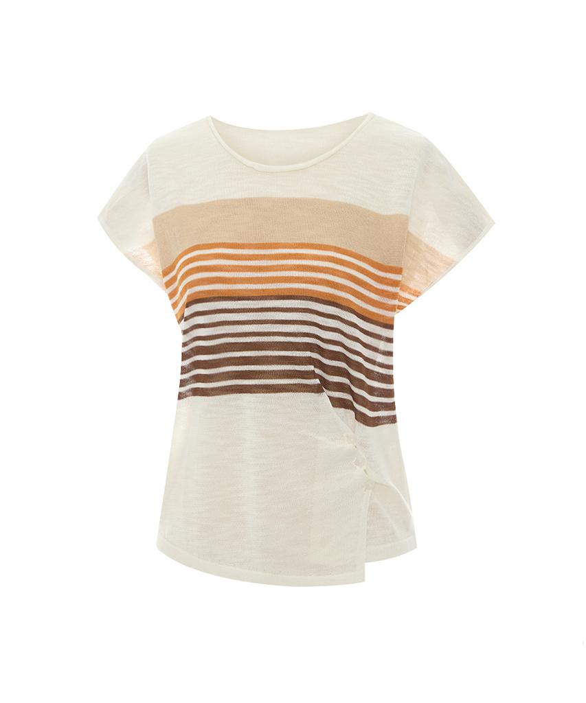 PAIGEFLYNN Two-Way Button Stripe Knit_P6Bkn058C