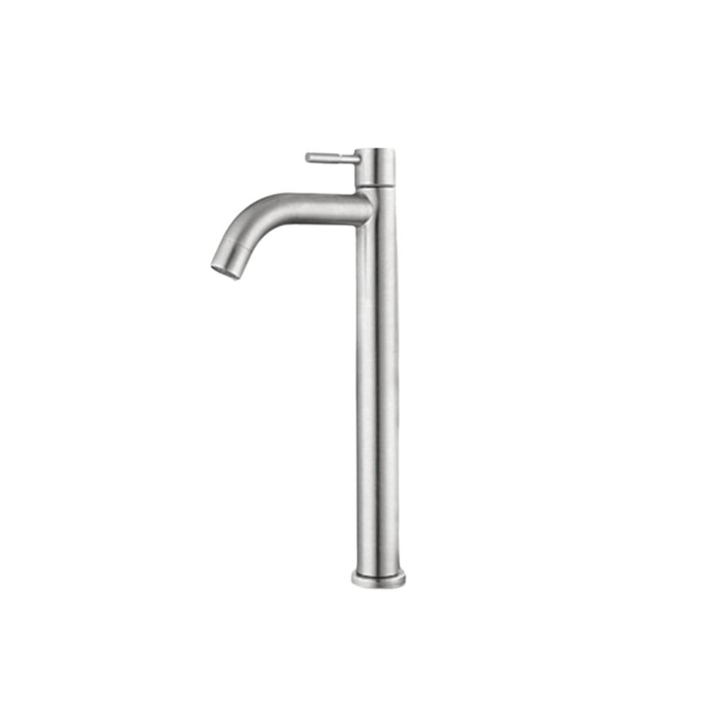 Silver/Black Single Cold Faucet Quick Open Sink Water Tap Heighten Washbasin Faucet  Sink