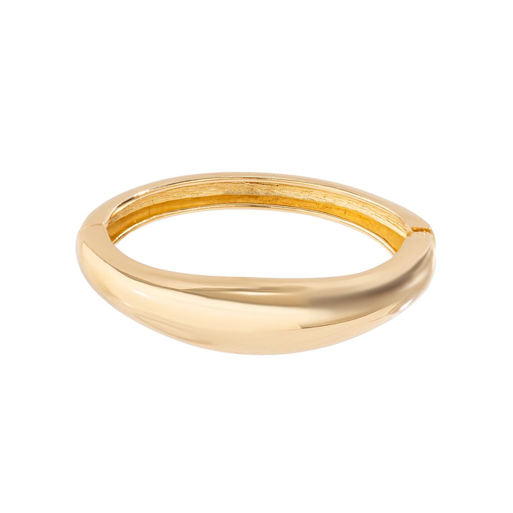 Круглый Гладкий Браслет-Браслет Женский Минималистичный Золотистый Медный Цвет Текстура Шарм Ювелирное Украшение на Запястье Парные Ювелирные Изделия Стимпанк