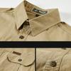 Винтажная мужская рубашка из 100% хлопка в стиле сафари, многокарманный топ с лацканами, весна-осень, с длинным рукавом, молодежная, свободного кроя, больших размеров M-6XL