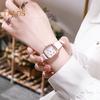 Женские кварцевые часы с квадратным циферблатом и ремешком из искусственной кожи, женские повседневные деловые наручные часы для торжественного платья, модные ювелирные изделия, аксессуар, подарок на день рождения