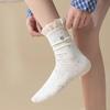 Female Autumn and Winter Love Embroidered Lace Breathable Sweat Absorbent Tube Pile Pile Cotton Socks