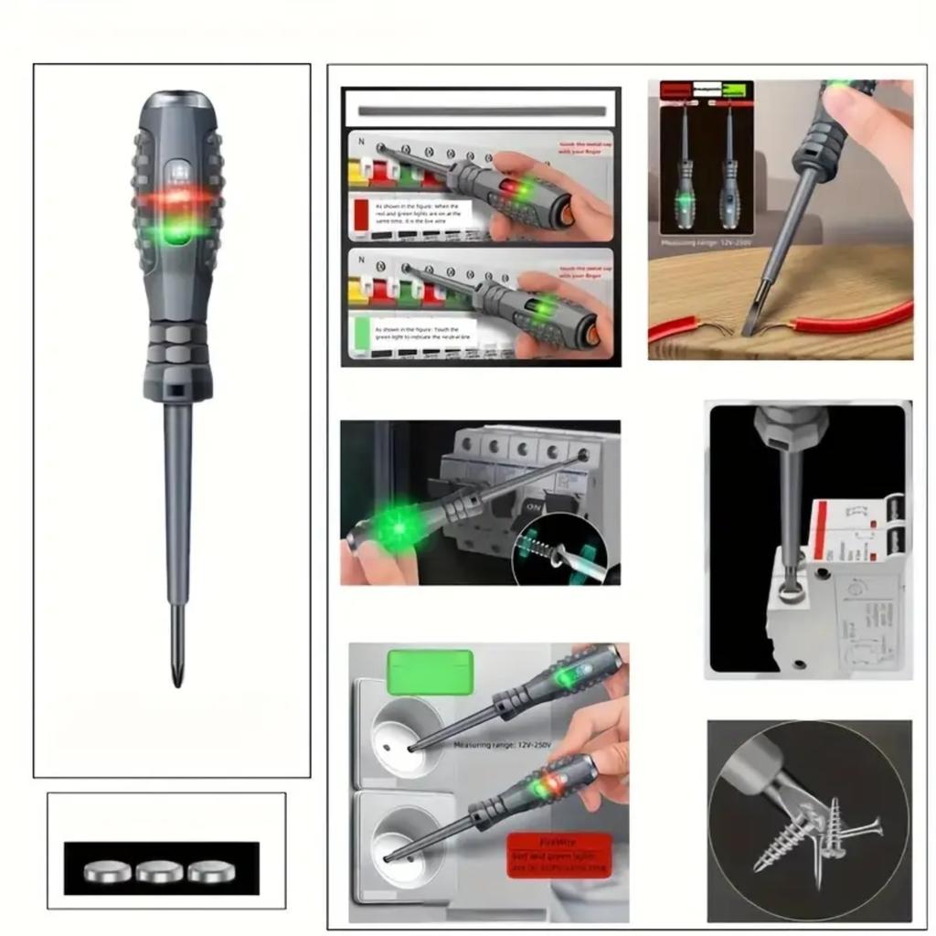 Бесконтактный тестер напряжения - Детектор переменного тока/ 12-220 В - Ток - Безопасный детектор для розеток/проводов/цепей