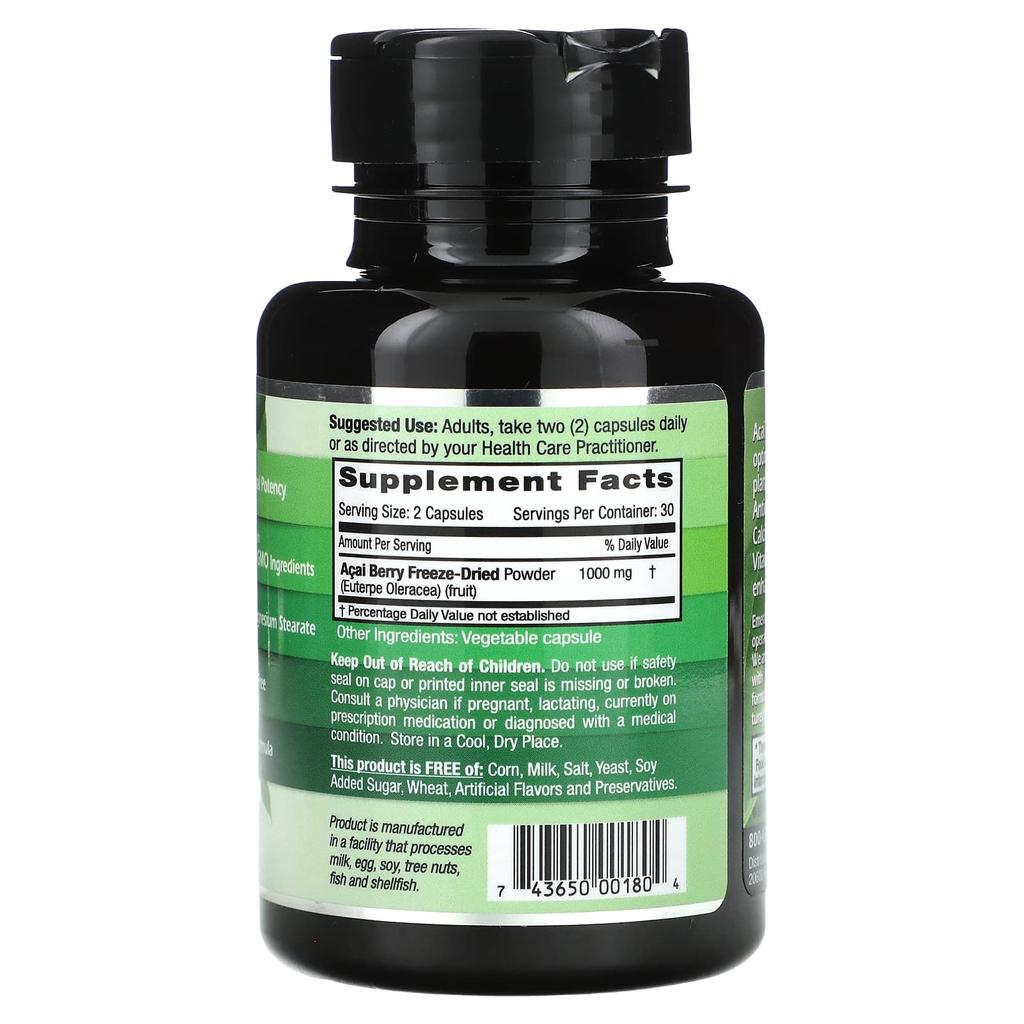 Acai Berry, Veggie Capsules 60 (500Mg Per Capsule)