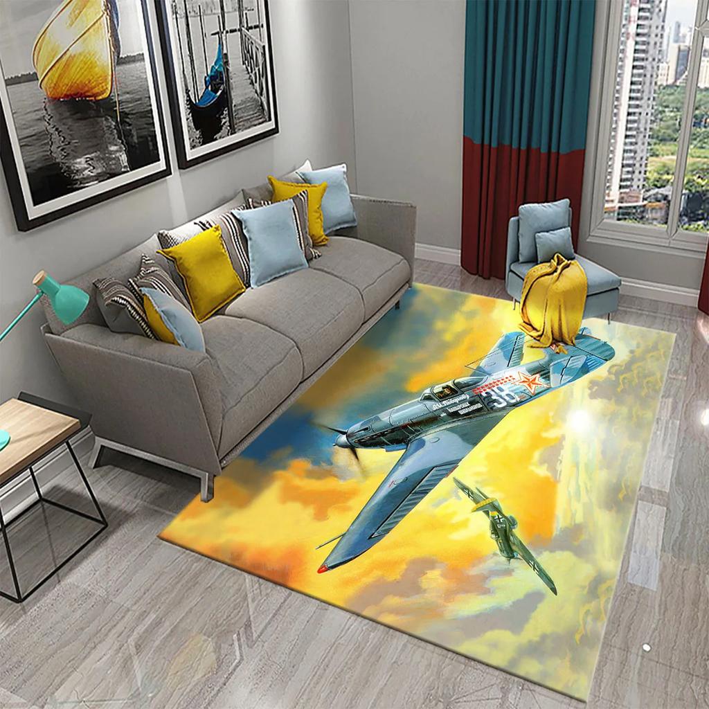 3D Красочный Ковер-картина маслом с самолетом для декора гостиной, спальни, коврики для ванной, кухни, нескользящий коврик для пола, ковры для домашнего декора