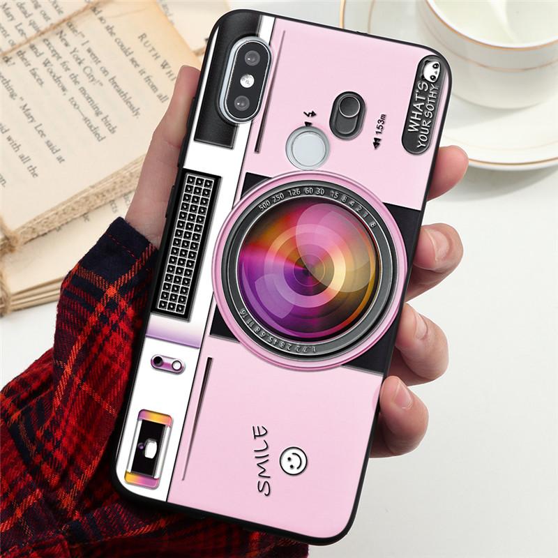 3D Camera Emboss TPU Case For Xiaomi Redmi Note 8T 8 9 Pro 9S 6 7 5 7A 8A Mi Note 10 A3 A1 A2 8 9 Lite SE 9T CC9 CC9e Case Cover