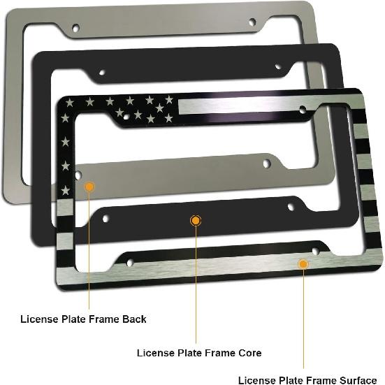 License Plate Frame - Patriotic Personalized Car Tag Holder Aluminum Plate Frame