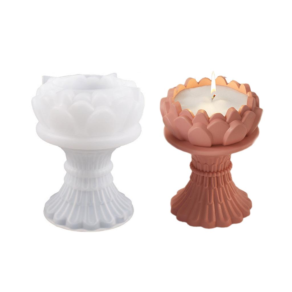 DIY Lotus силиконовая форма подсвечник ароматерапия гипсовая цементная форма 3D цветок эпоксидная смола формы украшения дома