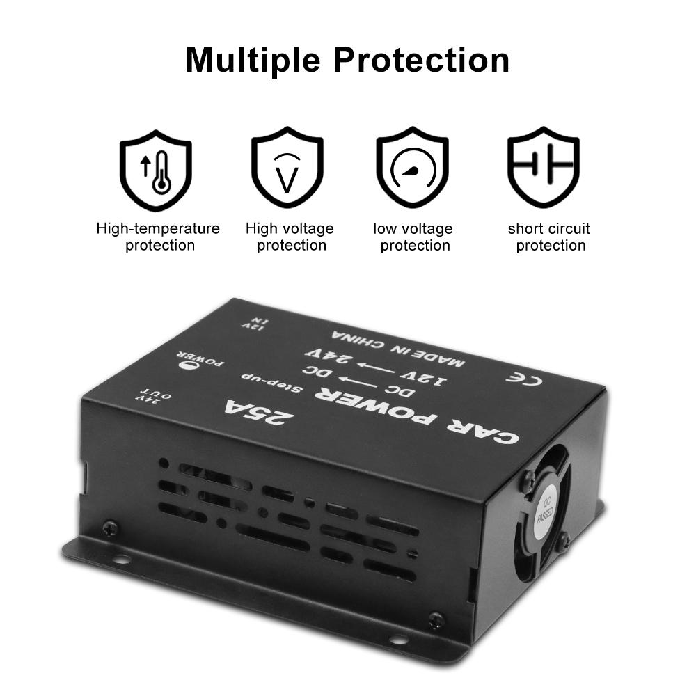 Автомобильный преобразователь напряжения для фургона, грузовика, прицепа, фургона. Повышающий адаптер питания. DC 12V в 24V. Автоаксессуары.