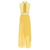 Женский лирический танцевальный костюм с пайетками, вышивкой, бантом, без рукавов, с вырезом на спине, укороченный топ, встроенные трусы, брюки с широкими штанинами