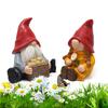 Couple Gnome Statue 2pcs/Set for Outdoor Backyard Lawn Patio Decorative Ornament Creative Resin Dwarf Decor Non Fading