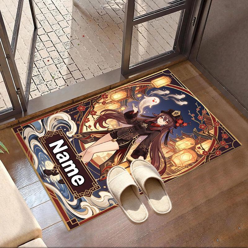 Custom Name Personalized Genshin Impact Print Carpet, Versatile Home Decor Rug, for Playroom, Apartment, Balcony, Entryway, Hallway Gift