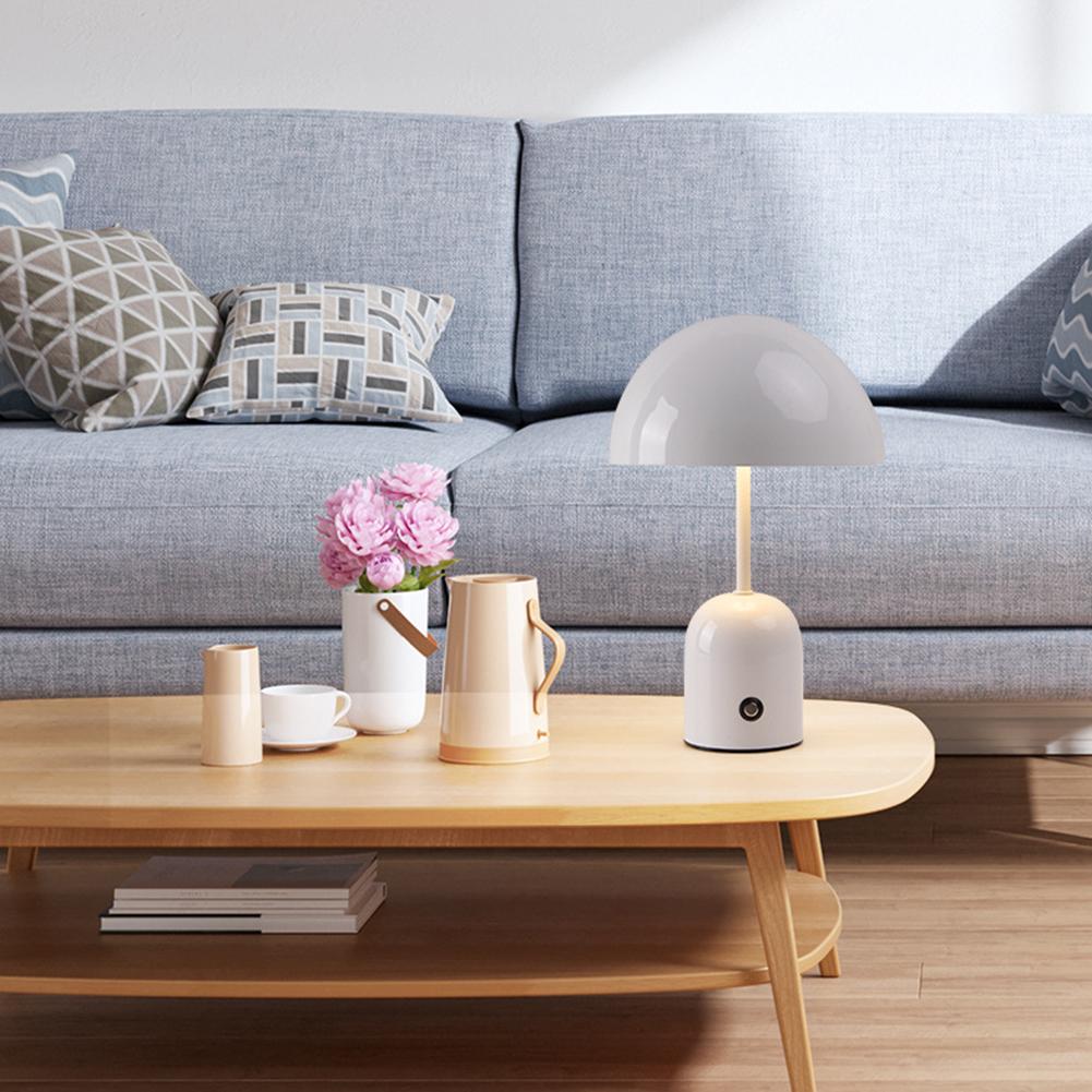 LED Mushroom Light USB Rechargeable 1800mAh Cordless Mushroom Table Lamp Creative Nordic Style Table Lamp for Bedroom/Restaurant