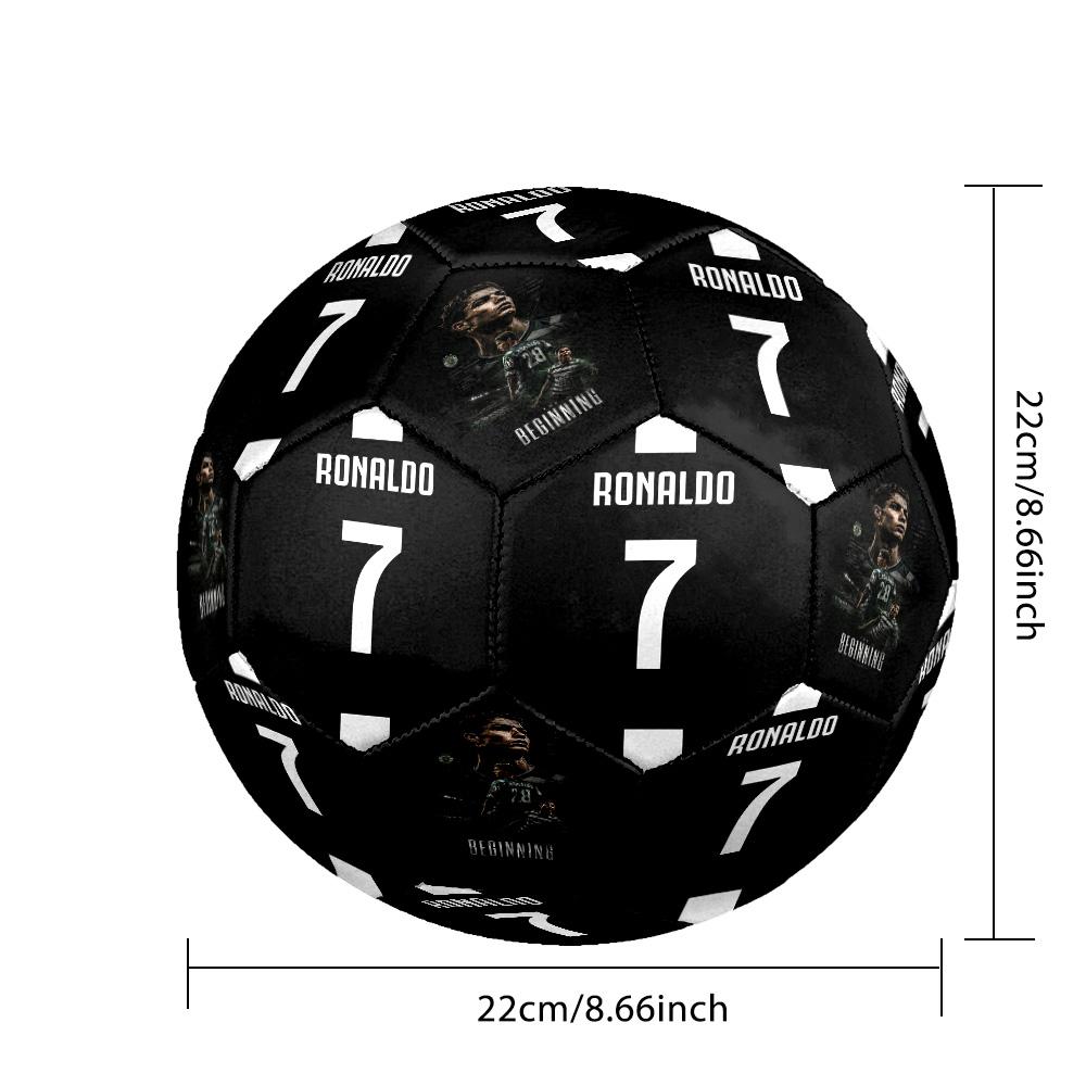 Ronaldo's Cristiano Ronaldo Artwork Size 5 Football Machine-Stitched Indoor/Outdoor Training and Matches Surprise Collection Gift